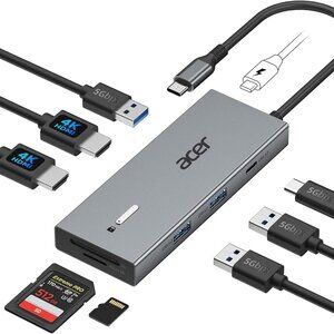 ACER DUAL HDMI USB-C DOCKING STATION - New - Laptop 4K Monitor Dock USB Hub